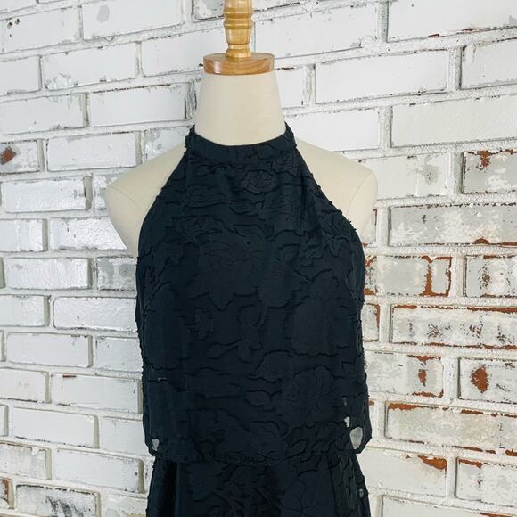 Lulus Lovely for Today Black Floral Burnout Mock Neck Jumpsuit - Picture 3 of 12